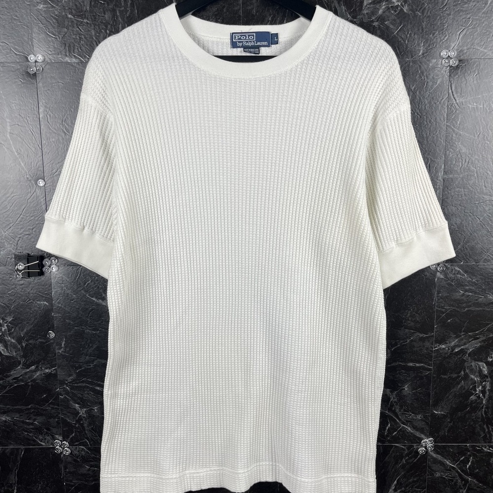 Polo Ralph Lauren Men's White Waffle Knit Thermal Shirt Large
